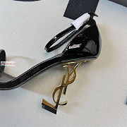 Ysl Opyum Sandals In Patent Black With Gold-tone Heels 110mm - 2