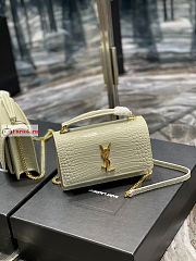 Ysl Sunset Wallet On Chain In Crocodile Leather White 533026 19x14x5.5cm - 4