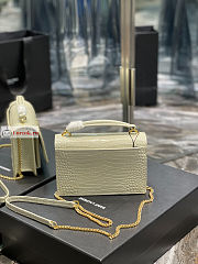 Ysl Sunset Wallet On Chain In Crocodile Leather White 533026 19x14x5.5cm - 3