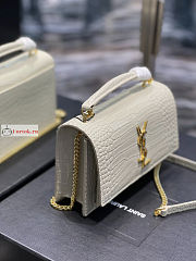 Ysl Sunset Wallet On Chain In Crocodile Leather White 533026 19x14x5.5cm - 2