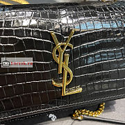 Ysl Sunset Wallet On Chain In Crocodile Leather Black 533026 19x14x5.5cm - 6