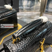 Ysl Sunset Wallet On Chain In Crocodile Leather Black 533026 19x14x5.5cm - 5