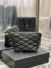 Ysl Sade Pouch In Quilted Leather Black 6967791 26x19x11cm - 1