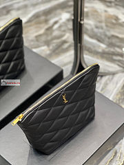 Ysl Sade Pouch In Quilted Leather Black 6967791 26x19x11cm - 4