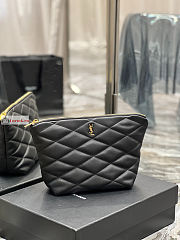 Ysl Sade Pouch In Quilted Leather Black 6967791 26x19x11cm - 3