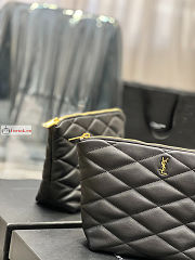 Ysl Sade Pouch In Quilted Leather Black 6967791 26x19x11cm - 2
