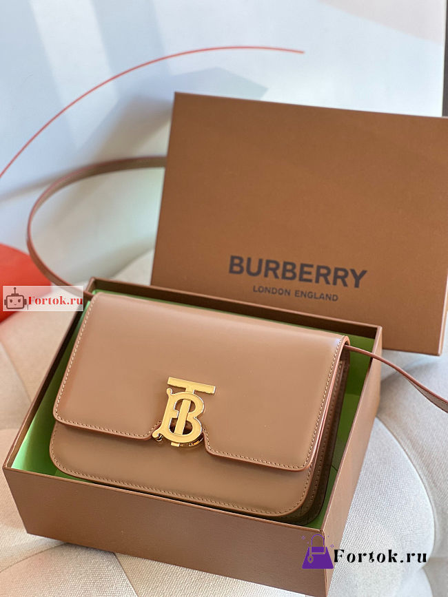 Burberry Small TB Bag Leather Beige 21x6x16cm - 1