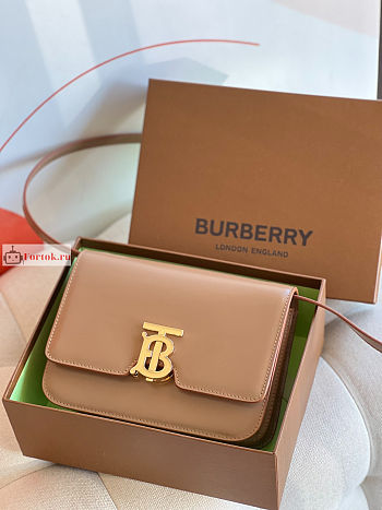 Burberry Small TB Bag Leather Beige 21x6x16cm