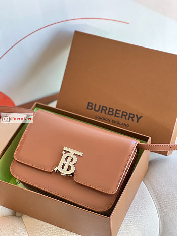 Burberry Small TB Bag Leather Brown 21x6x16cm