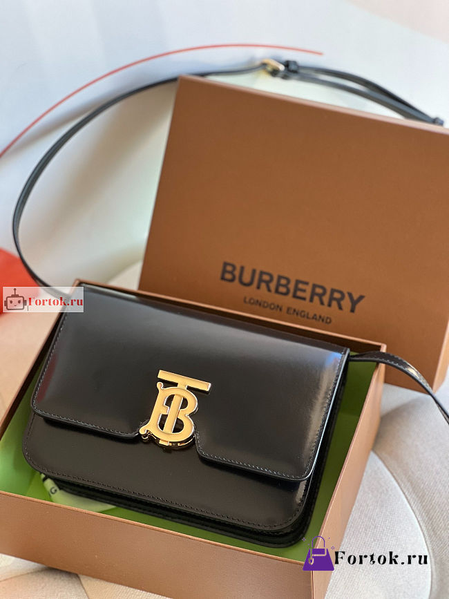 Burberry Small TB Bag Leather Black 21x6x16cm - 1
