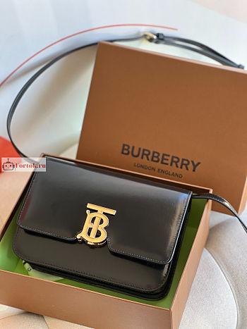 Burberry Small TB Bag Leather Black 21x6x16cm