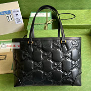 Gucci Medium GG Matelasse Leather Tote Black 631685 38x28x14cm - 5