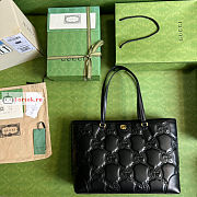 Gucci Medium GG Matelasse Leather Tote Black 631685 38x28x14cm - 3