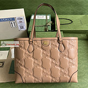 Gucci Medium GG Matelasse Leather Tote Beige 631685 38x28x14cm  - 1