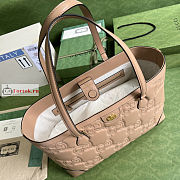 Gucci Medium GG Matelasse Leather Tote Beige 631685 38x28x14cm  - 5