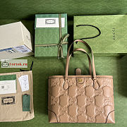 Gucci Medium GG Matelasse Leather Tote Beige 631685 38x28x14cm  - 3