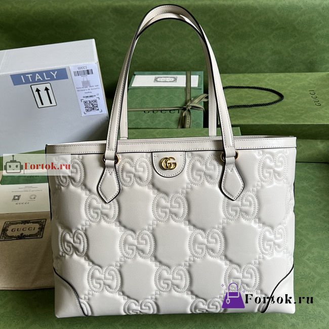 Gucci Medium GG Matelasse Leather Tote White 631685 38x28x14cm  - 1