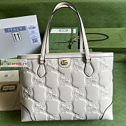 Gucci Medium GG Matelasse Leather Tote White 631685 38x28x14cm  - 1