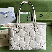 Gucci Medium GG Matelasse Leather Tote White 631685 38x28x14cm  - 6