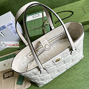 Gucci Medium GG Matelasse Leather Tote White 631685 38x28x14cm  - 5