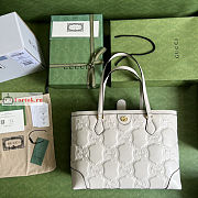 Gucci Medium GG Matelasse Leather Tote White 631685 38x28x14cm  - 4