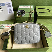 Gucci GG Matelasse Leather Shoulder Bag Gray 702234 21.5x17x7.5cm - 1