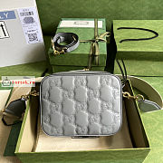 Gucci GG Matelasse Leather Shoulder Bag Gray 702234 21.5x17x7.5cm - 3