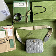 Gucci GG Matelasse Leather Shoulder Bag Gray 702234 21.5x17x7.5cm - 2