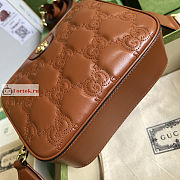 Gucci GG Matelasse Leather Shoulder Bag Brown 702234 21.5x17x7.5cm - 3