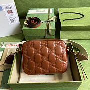 Gucci GG Matelasse Leather Shoulder Bag Brown 702234 21.5x17x7.5cm - 2