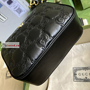 Gucci GG Matelasse Leather Shoulder Bag Black 702234 21.5x17x7.5cm - 6