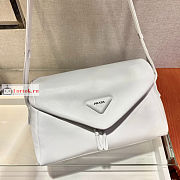 Prada Padded Nappa Leather Signaux Bag White 1BC165 33cm - 5