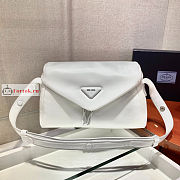 Prada Padded Nappa Leather Signaux Bag White 1BC165 33cm - 4