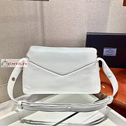 Prada Padded Nappa Leather Signaux Bag White 1BC165 33cm - 2