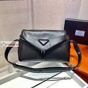 Prada Padded Nappa Leather Signaux Bag Black 1BC165 33cm - 5