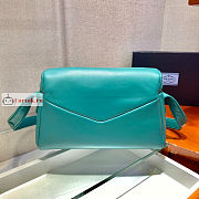 Prada Padded Nappa Leather Signaux Bag Peacock Blue 1BC165 33cm - 3