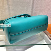 Prada Padded Nappa Leather Signaux Bag Peacock Blue 1BC165 33cm - 2