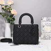 Dior Medium Lady Dior Bag Ultramatte Cannage All Black M0565 24cm - 1