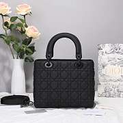 Dior Medium Lady Dior Bag Ultramatte Cannage All Black M0565 24cm - 3