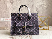 Louis Vuitton Onthego MM Monogram Coated Black M46154 27x35x14cm - 1