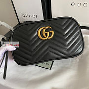 Gucci Small GG Marmont Matelasse Shoulder Bag Black 447632 24x13x7cm - 1