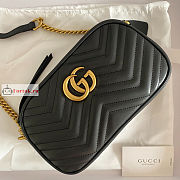 Gucci Small GG Marmont Matelasse Shoulder Bag Black 447632 24x13x7cm - 4