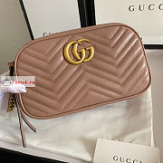 Gucci Small GG Marmont Matelasse Shoulder Bag Beige 447632 24x13x7cm - 1