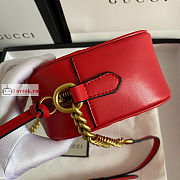 Gucci Small GG Marmont Matelasse Shoulder Bag Red 447632 24x13x7cm - 3