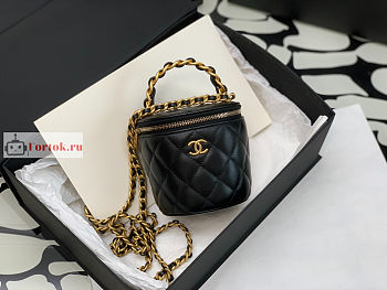 Chanel Vanity With Chain And Top Handle Black AP2873 10.5×11.5×10.5cm