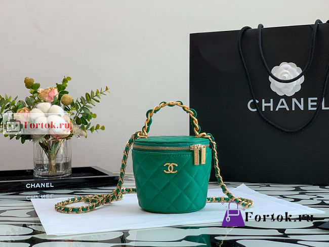 Chanel Vanity With Chain And Top Handle Green AP2873 10.5×11.5×10.5cm - 1