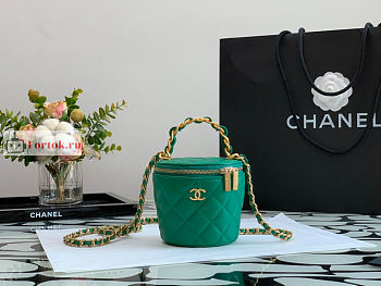 Chanel Vanity With Chain And Top Handle Green AP2873 10.5×11.5×10.5cm