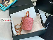 Chanel Vanity With Chain And Top Handle Coral Pink AP2873 10.5×11.5×10.5cm - 6