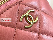 Chanel Vanity With Chain And Top Handle Coral Pink AP2873 10.5×11.5×10.5cm - 5