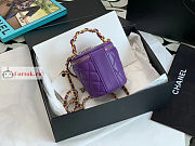 Chanel Vanity With Chain And Top Handle Purple AP2873 10.5×11.5×10.5cm - 3